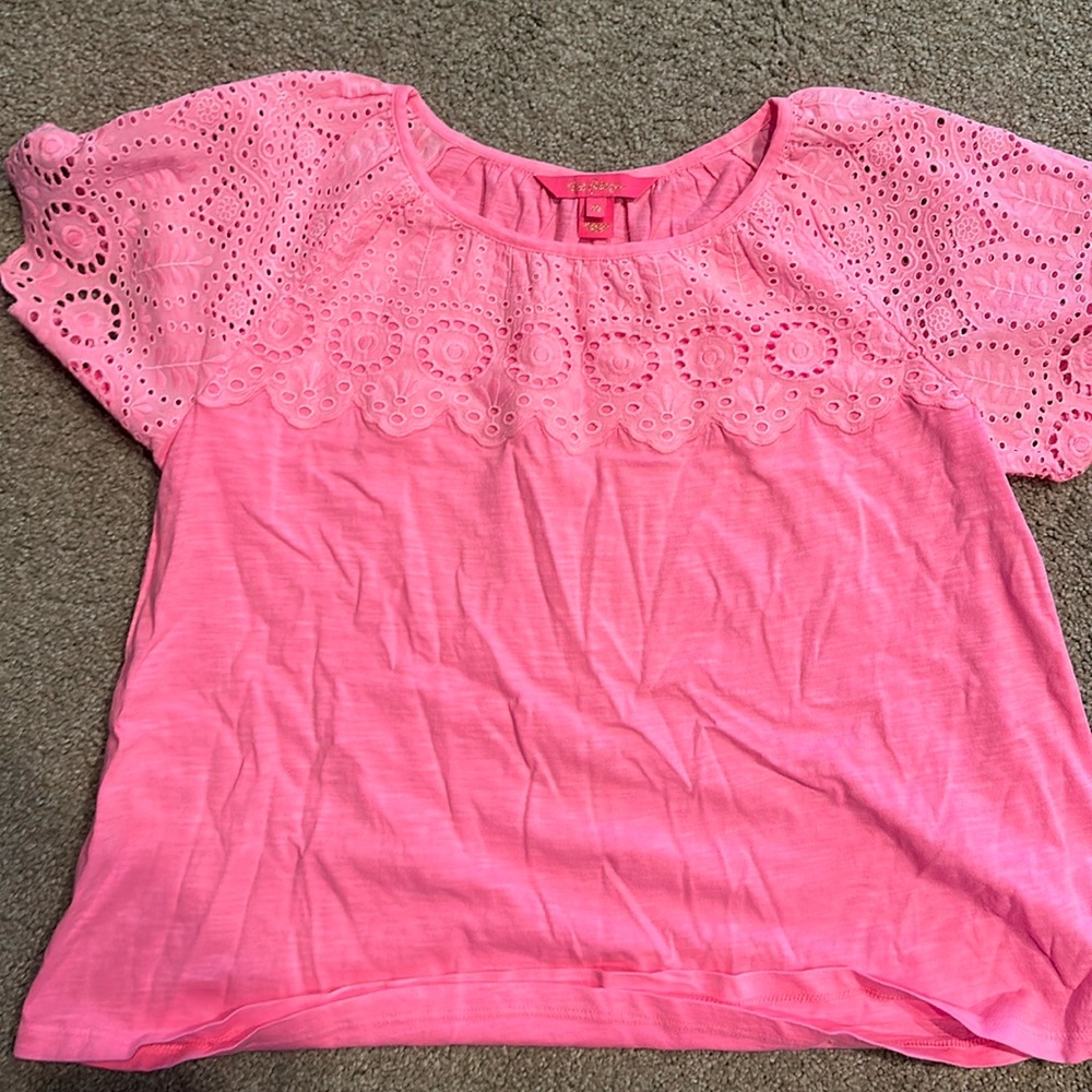 Lilly Pulitzer Hot pink cotton tee